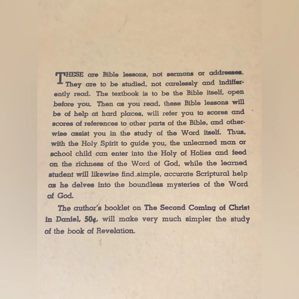Bible Lessons on the Book of Revelation John R Rice Prophecy Rare Ephemera
